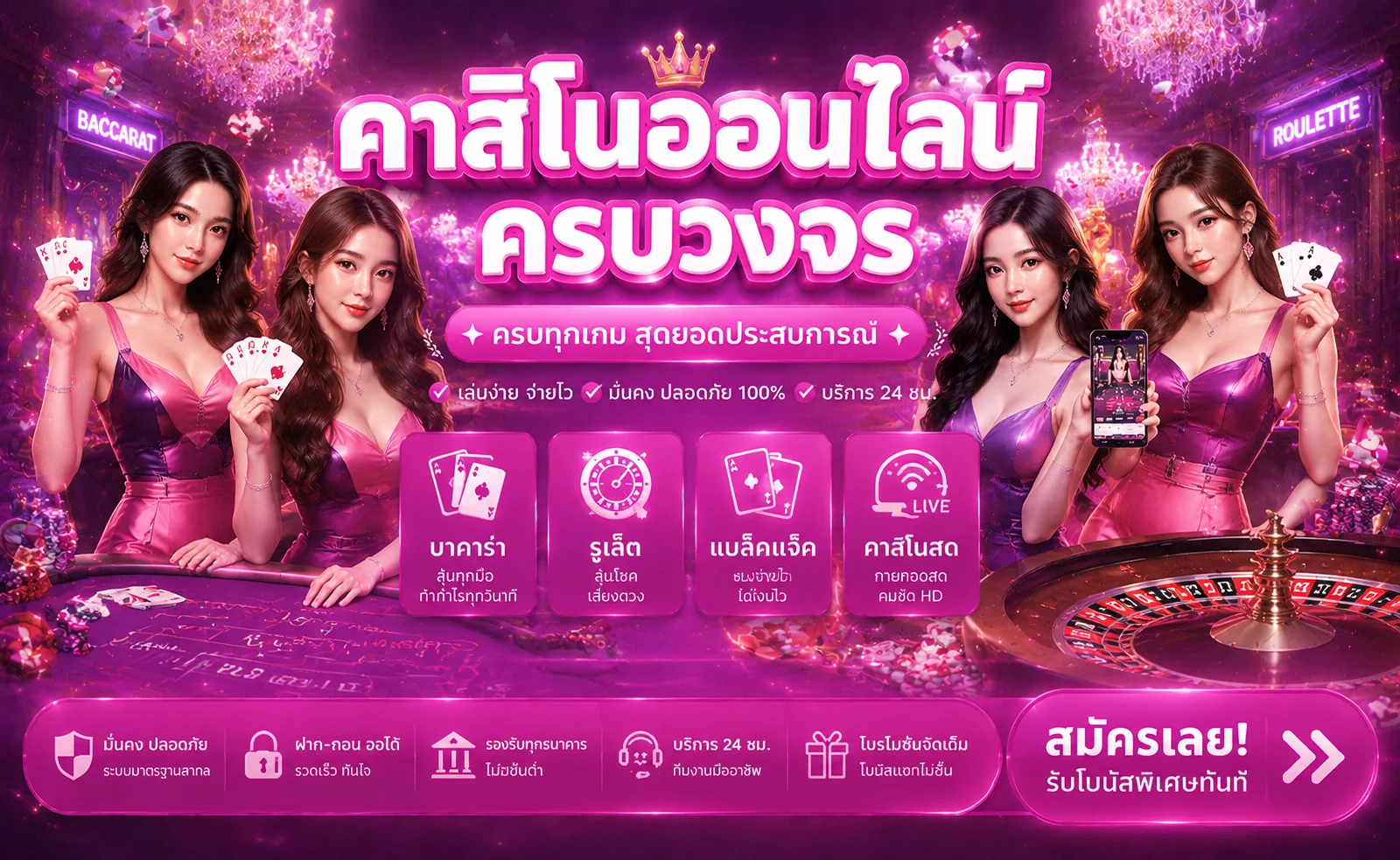 คาสิโนสด โครตรวย บาคาร่า รูเล็ต เสือมังกร ไลฟ์จากบ่อนจริง
